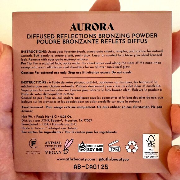 ATHR Beauty Aurora Diffused Reflections Bronzing Powder 8g Clean Vegan Talc Free - Picture 4 of 10